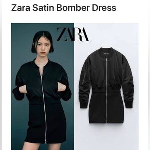 Zara Black Satin Mini Dress